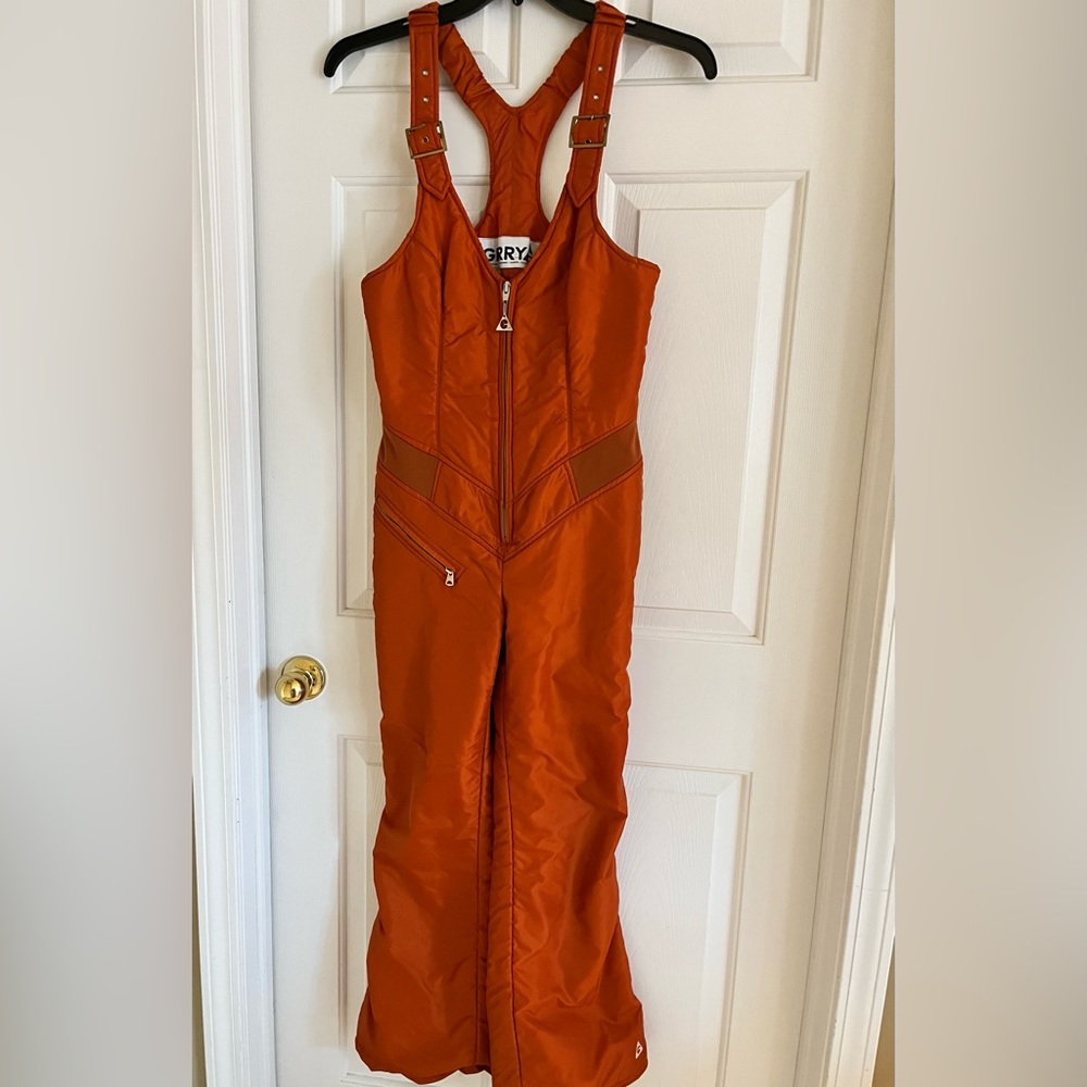 Gerry G Orange Snow Bib Suit Overalls Ski Snowboard Size M Made in USA